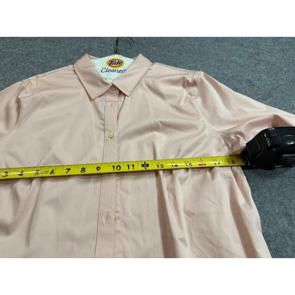 Banana Republic Dress Shirt Women 14 Pink Cotton Tailored Fit Long Sleeve Formal - Picture 2 of 8